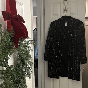 Jones New York Black and White Checkered Blazer